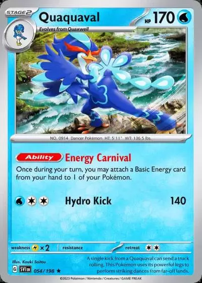 Quaquaval 54/198 Scarlet & Violet Pokemon card