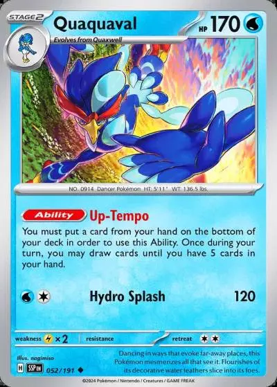 Quaquaval 52/191 Surging Sparks Pokemon card