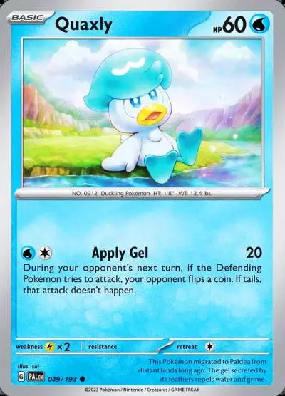 Quaxly 49/193 Paldea Evolved Pokemon card