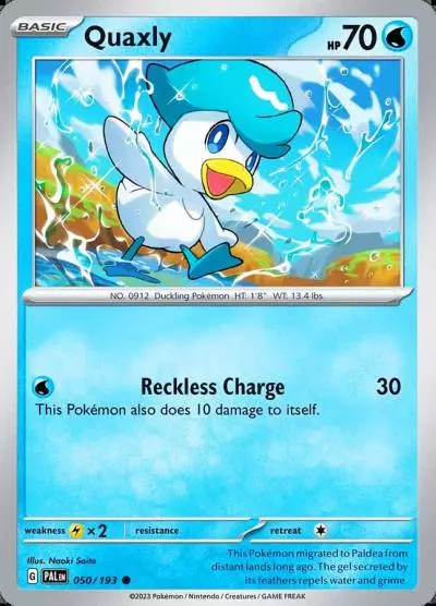 Quaxly 50/193 Paldea Evolved Pokemon card