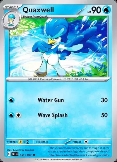 Quaxwell 51/193 Paldea Evolved Pokemon card