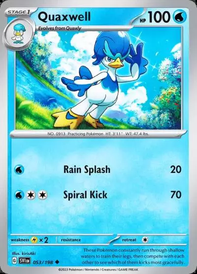 Quaxwell 53/198 Scarlet & Violet Pokemon card