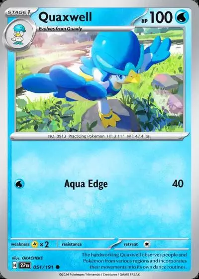Quaxwell 51/191 Surging Sparks Pokemon card