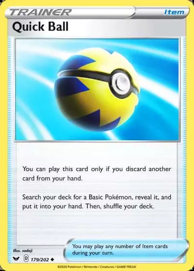 Quick Ball 179/202 Sword & Shield Pokemon card