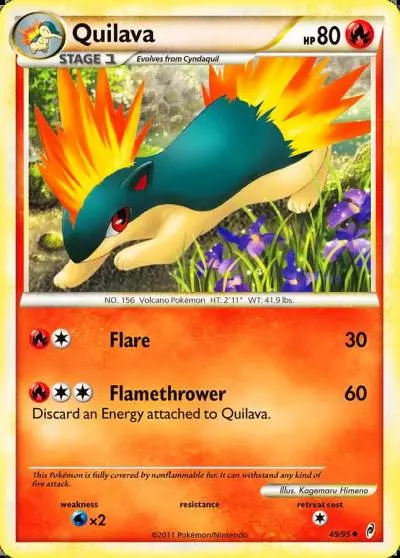 Quilava 49/95 Call of Legends Pokemon card