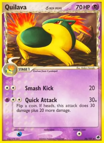 Quilava δ 36/101 Dragon Frontiers Pokemon card