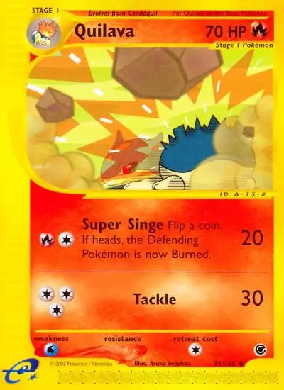 Quilava 91/165 Expedition Base Set Pokemon card