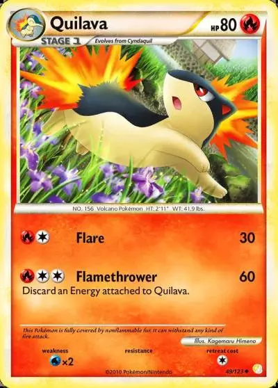 Quilava 49/123 HeartGold & SoulSilver Pokemon card