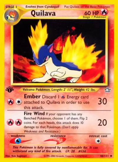 Quilava 46/111 Neo Genesis Pokemon card