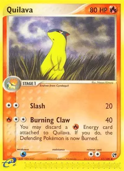 Quilava 51/100 Sandstorm Pokemon card