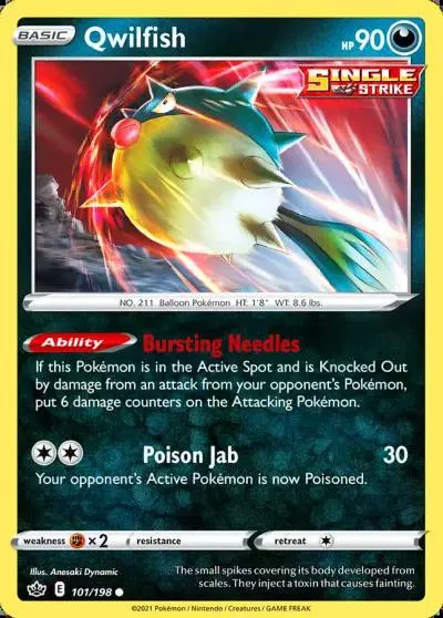 Qwilfish 101/198 Chilling Reign Pokemon card