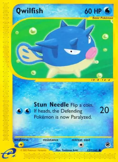 Qwilfish 127/165 Expedition Base Set Pokemon card