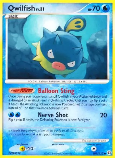 Qwilfish 101/132 Secret Wonders Pokemon card