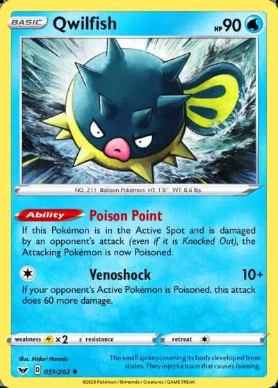 Qwilfish 51/202 Sword & Shield Pokemon card