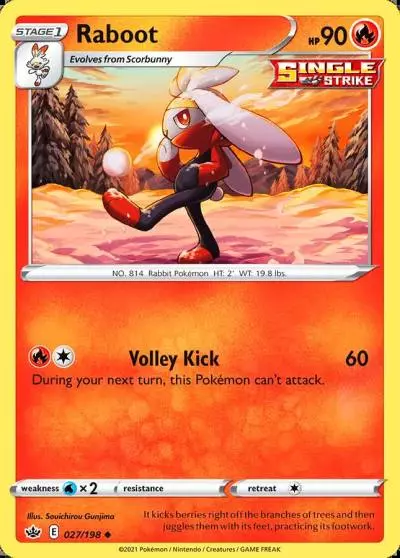 Raboot 27/198 Chilling Reign Pokemon card