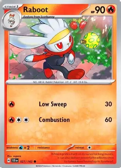 Raboot 27/142 Stellar Crown Pokemon card