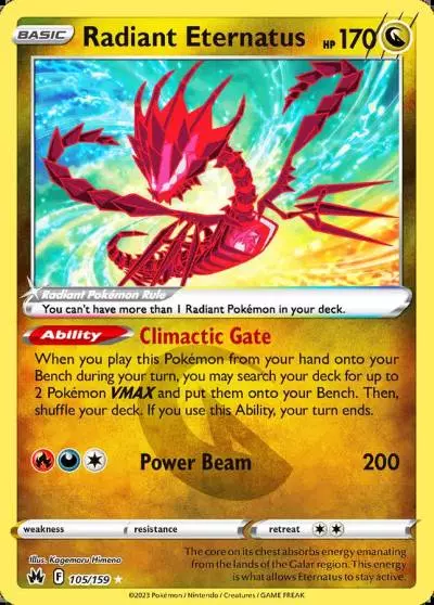 Radiant Eternatus 105/159 Crown Zenith Pokemon card