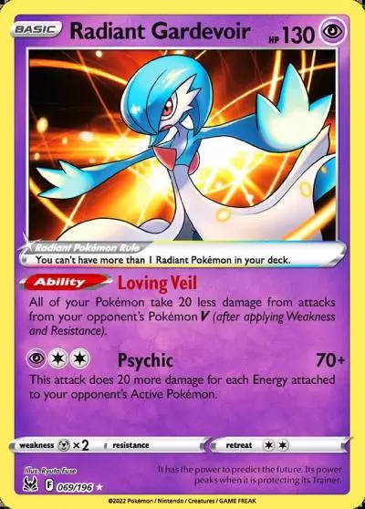 Radiant Gardevoir 69/196 Lost Origin Pokemon card