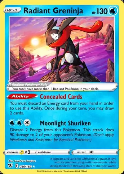 Radiant Greninja 46/189 Astral Radiance Pokemon card