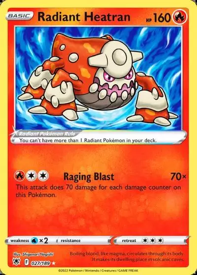 Radiant Heatran 27/189 Astral Radiance Pokemon card
