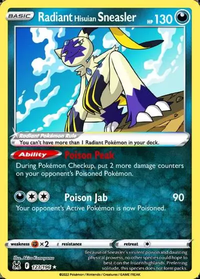 Radiant Hisuian Sneasler 123/196 Lost Origin Pokemon card