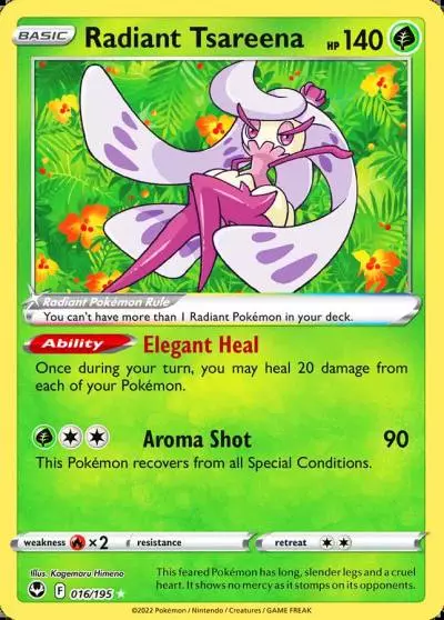 Radiant Tsareena 16/195 Silver Tempest Pokemon card