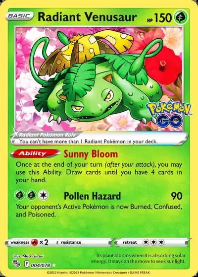 Radiant Venusaur 4/78 Pokémon GO Pokemon card
