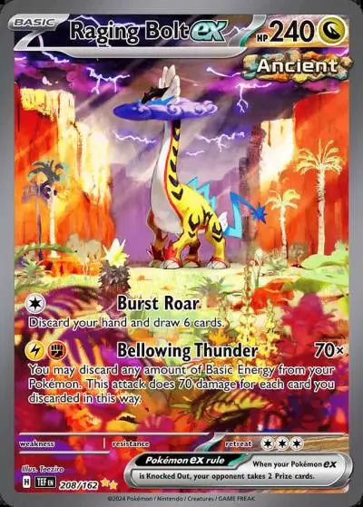Raging Bolt ex 208/162 Temporal Forces Pokemon card