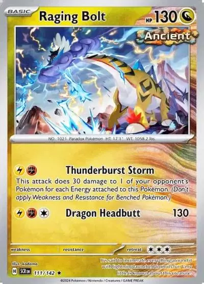 Raging Bolt 111/142 Stellar Crown Pokemon card