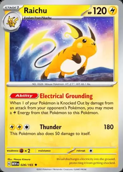 Raichu 26/165 151 Pokemon card