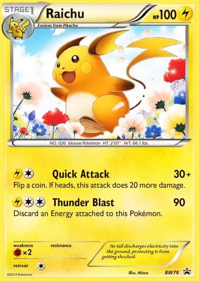 Raichu BW78/101 BW Black Star Promos Pokemon card