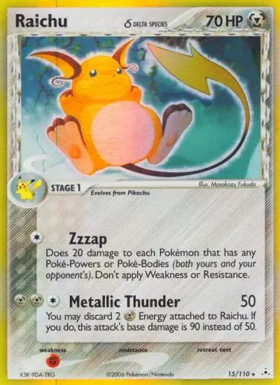 Raichu δ 15/110 Holon Phantoms Pokemon card
