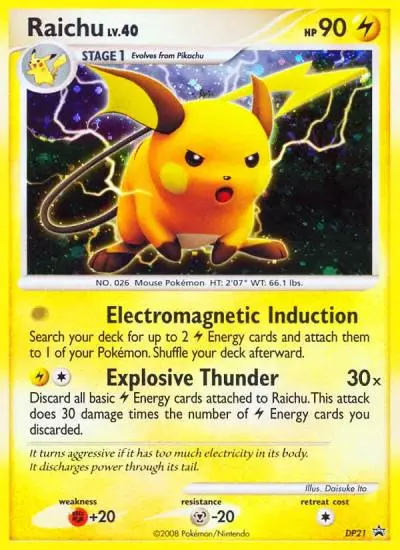 Raichu DP21/56 DP Black Star Promos Pokemon card
