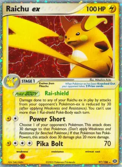 Raichu ex 97/106 Emerald Pokemon card