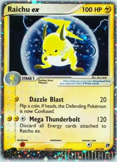 Raichu ex 98/100 Sandstorm Pokemon card