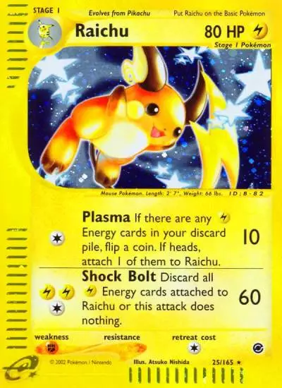 Raichu 25/165 Expedition Base Set Pokemon card