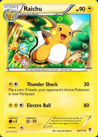 Raichu 28/111 Furious Fists Pokemon card