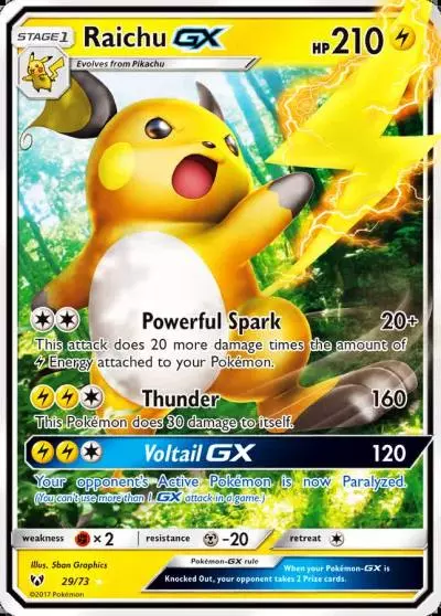 Raichu-GX 29/73 Shining Legends Pokemon card