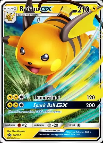 Raichu-GX SM213/248 SM Black Star Promos Pokemon card