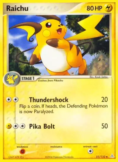 Raichu 51/110 Holon Phantoms Pokemon card