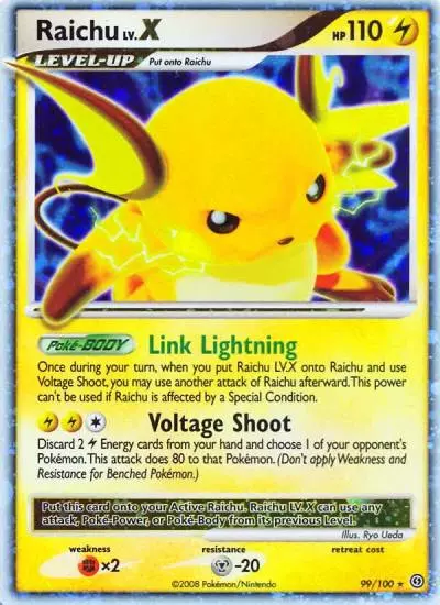 Raichu LV.X 99/100 Stormfront Pokemon card