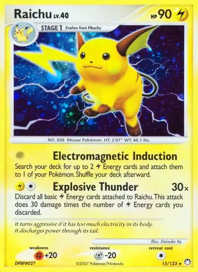 Raichu 15/123 Mysterious Treasures Pokemon card
