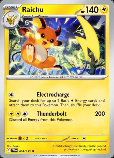 Raichu 64/193 Paldea Evolved Pokemon card