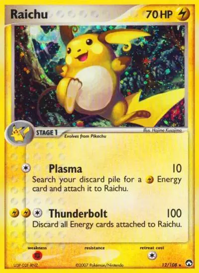 Raichu 12/108 Power Keepers Pokemon card