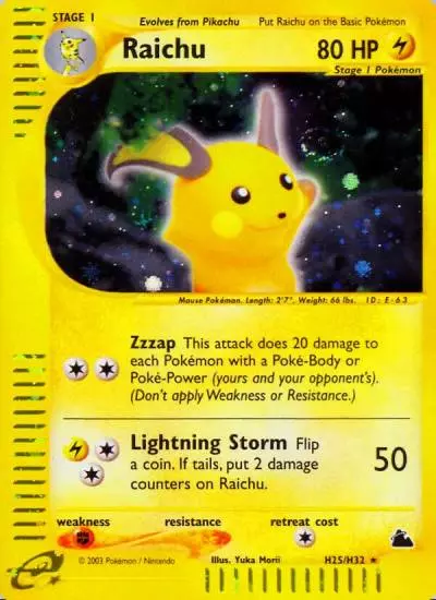 Raichu H25/144 Skyridge Pokemon card
