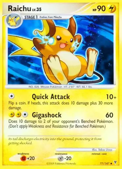 Raichu 77/147 Supreme Victors Pokemon card