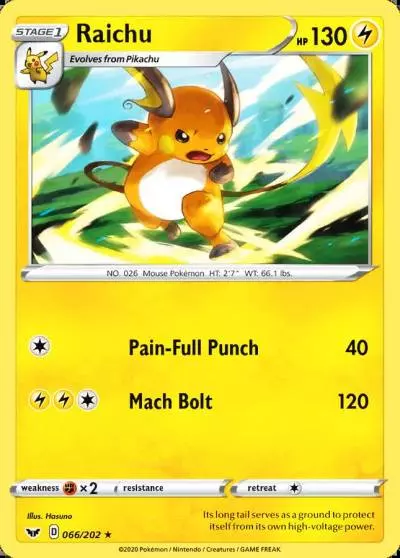 Raichu 66/202 Sword & Shield Pokemon card