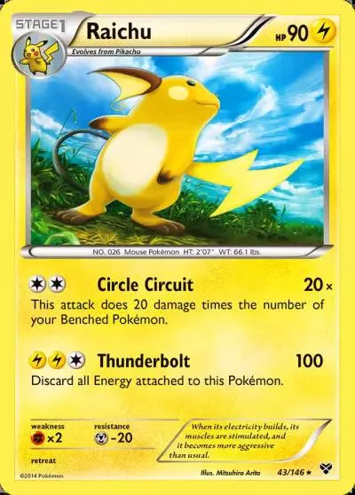 Raichu 43/146 XY Pokemon card