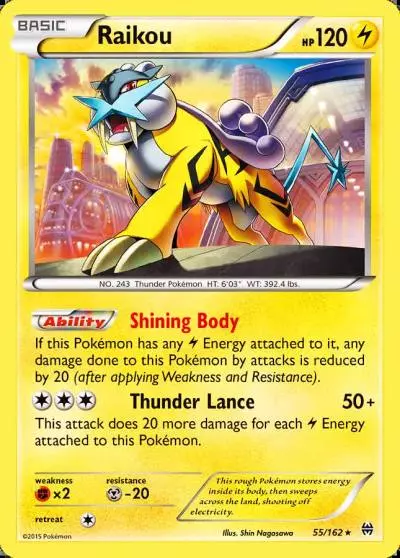 Raikou 55/162 BREAKthrough Pokemon card