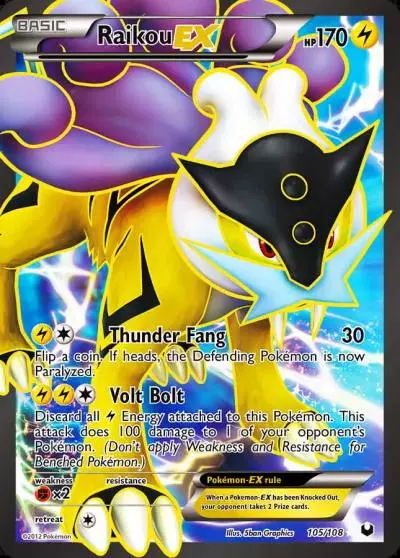Raikou-EX 105/108 Dark Explorers Pokemon card